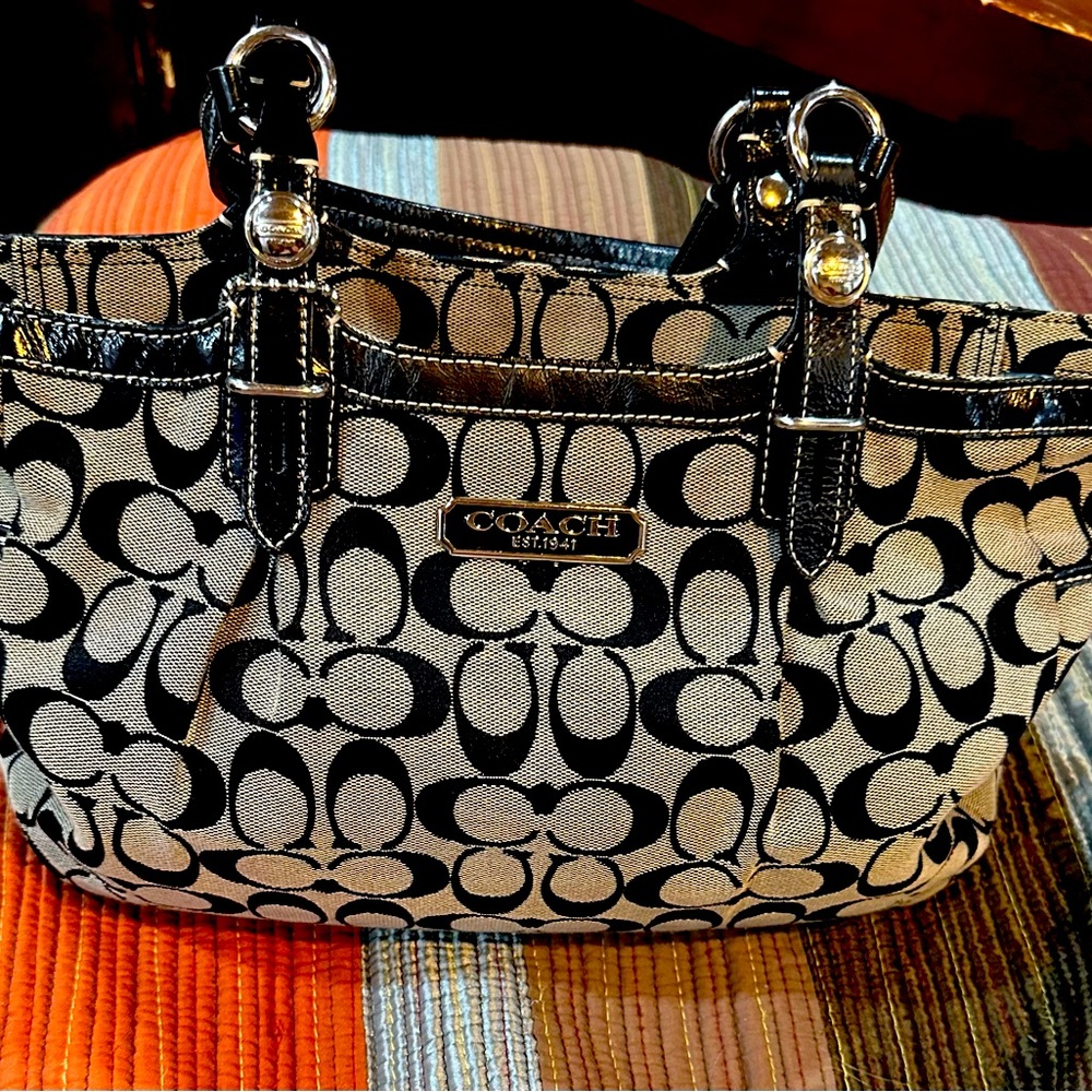 Vintage Coach Tote Bag Signature Jacquard